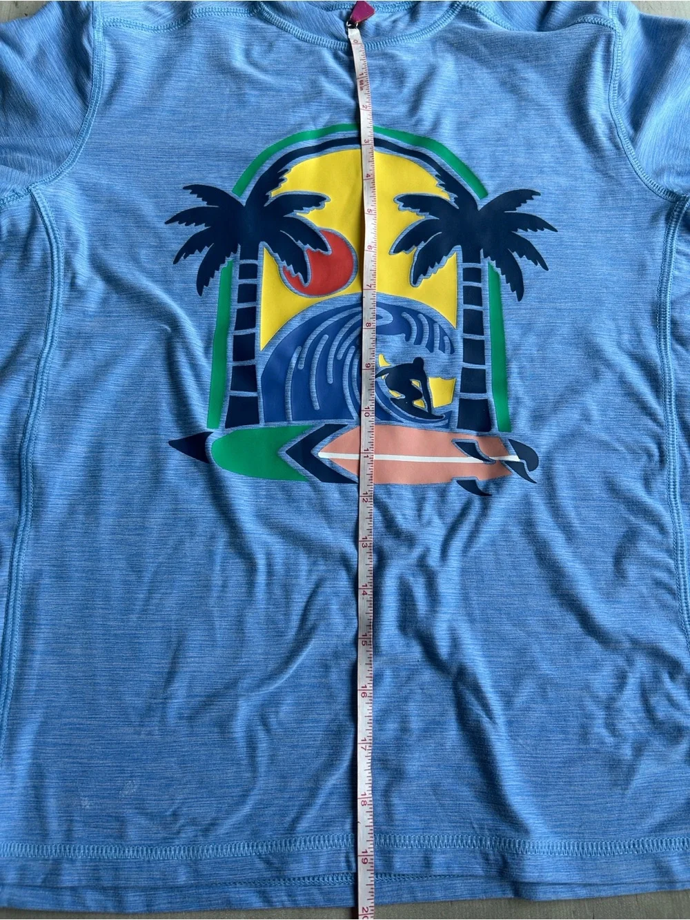 Blue Graphic  rash guard kids swim.